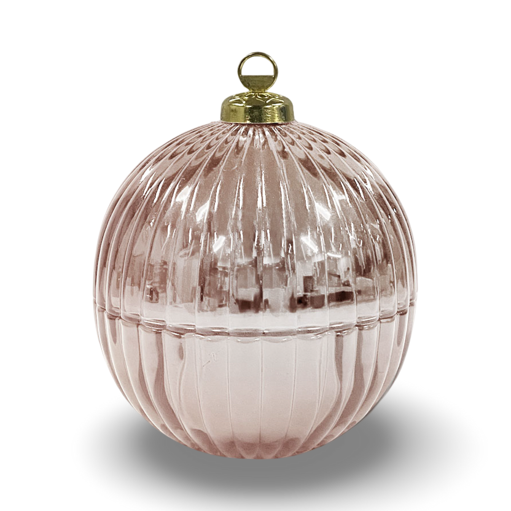 Rose Gold Ornament Candle -Christmas Glow - 7 oz