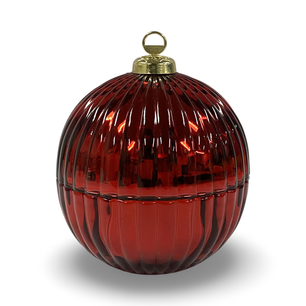 Red Ornament Candle - Cranberry Mimosa Scent - 6.5 oz